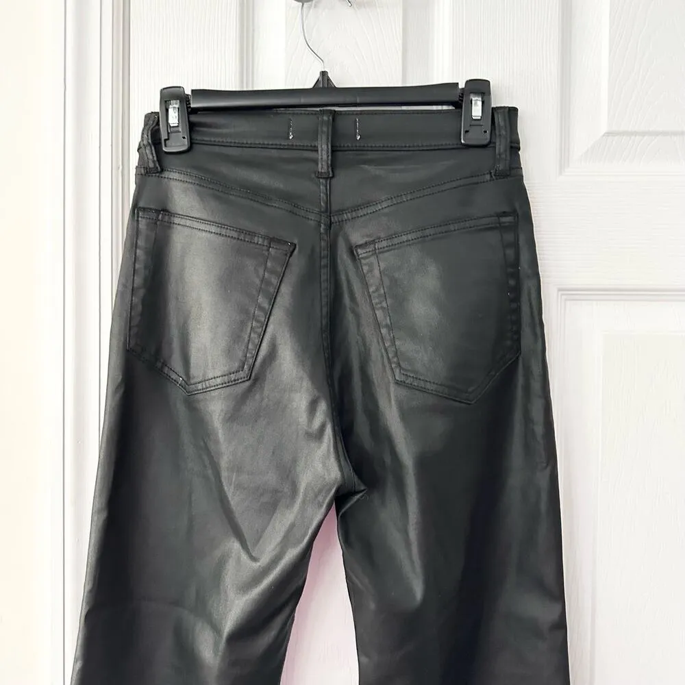 Abercrombie & Fitch Black Coated The Ankle Straight Ultra High Rise Jeans 28/6R - Image 10