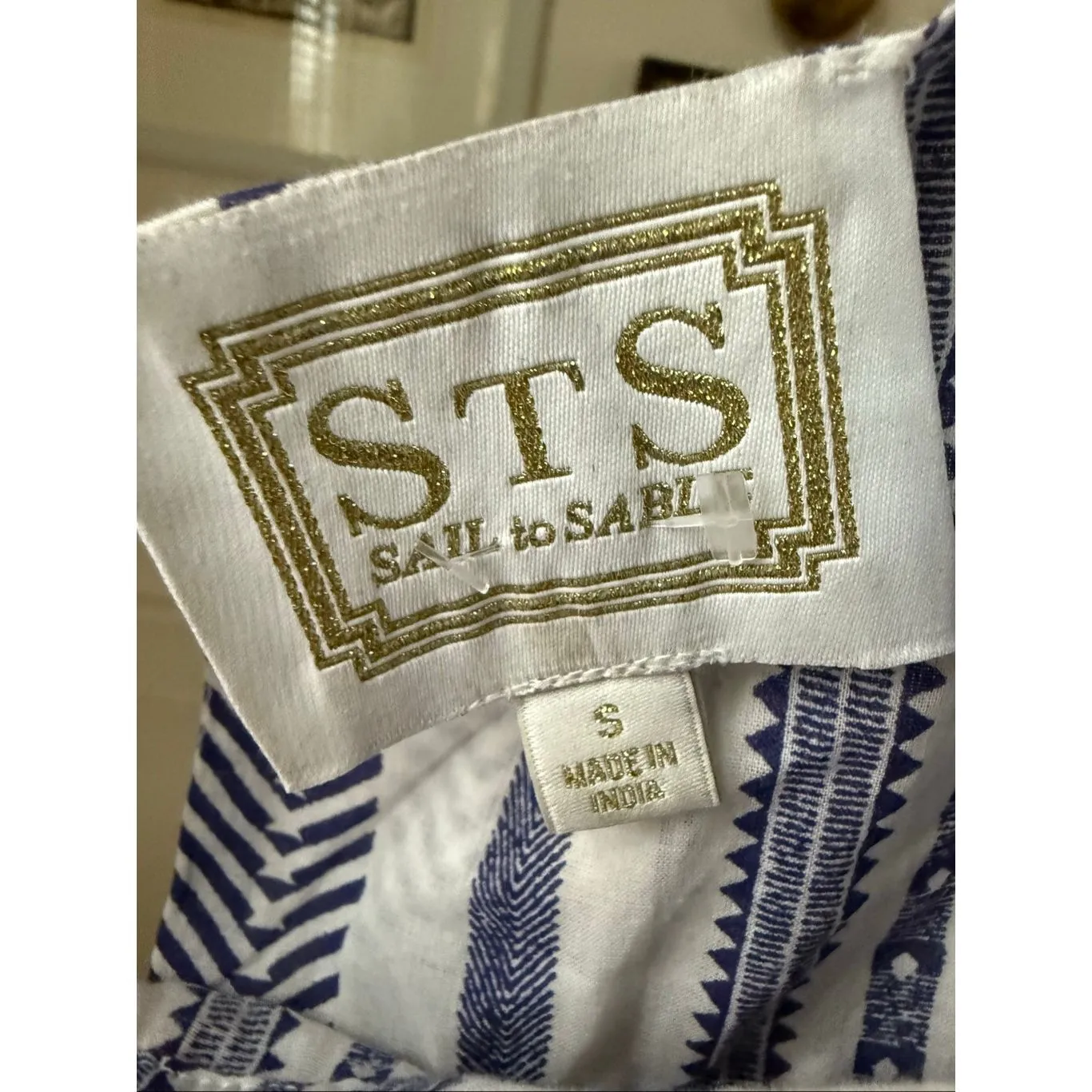 Sts Sail To Sable X Tuckernuck Blouse Cotton Pom Pom Flutter Boho Preppy Coastal - Image 7