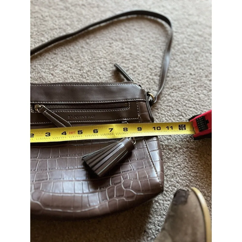 St. John’s Bay Women’s Faux Leather Brown Crossbody Bag Purse - Image 9