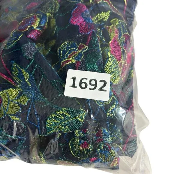 MARCHESA NOTTE $495 Multicolor Embroidered Guipure Lace Dress S Green Size 4 - Image 12