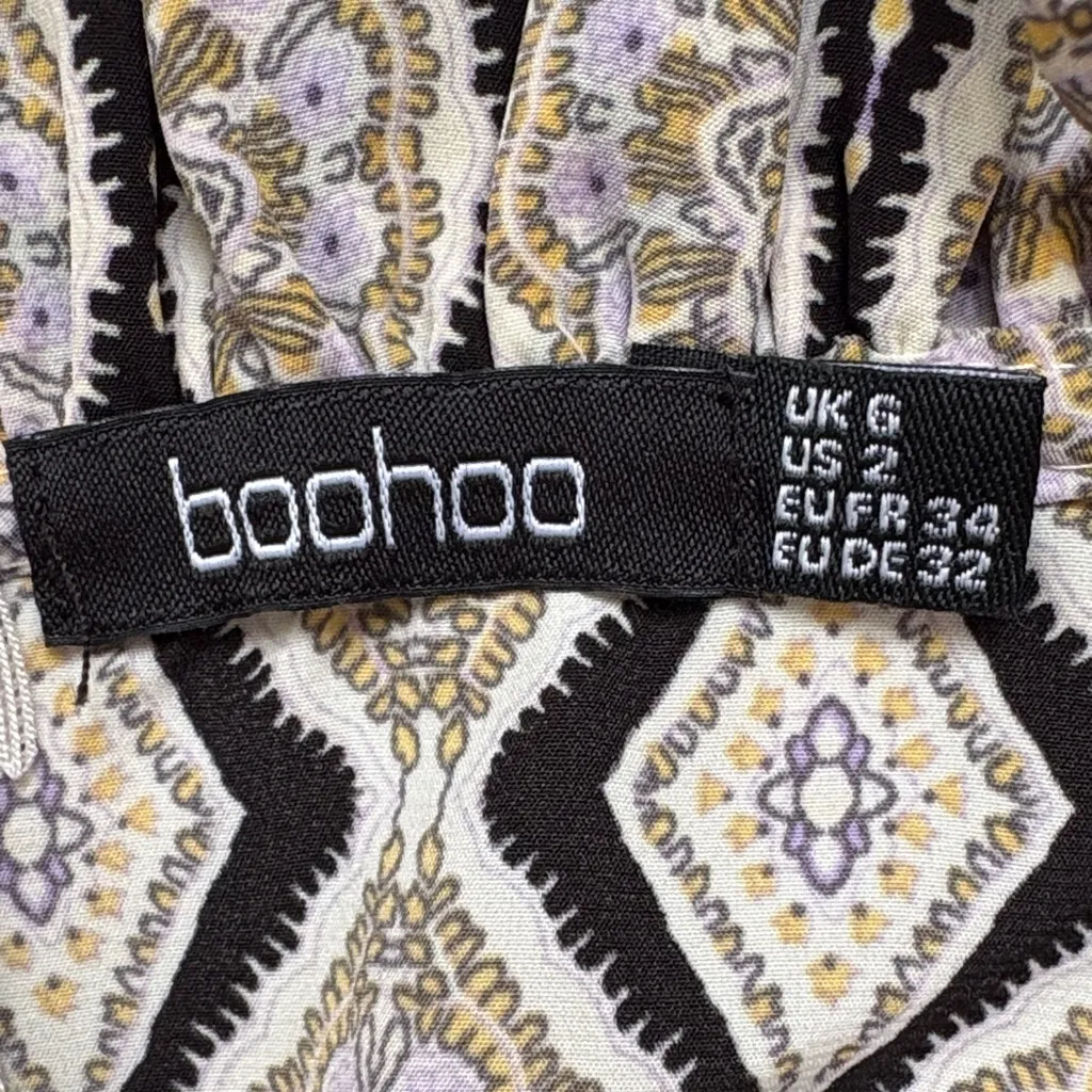 Boohoo NWOT Paisley Printed Tie Front Mini Dress - Image 8