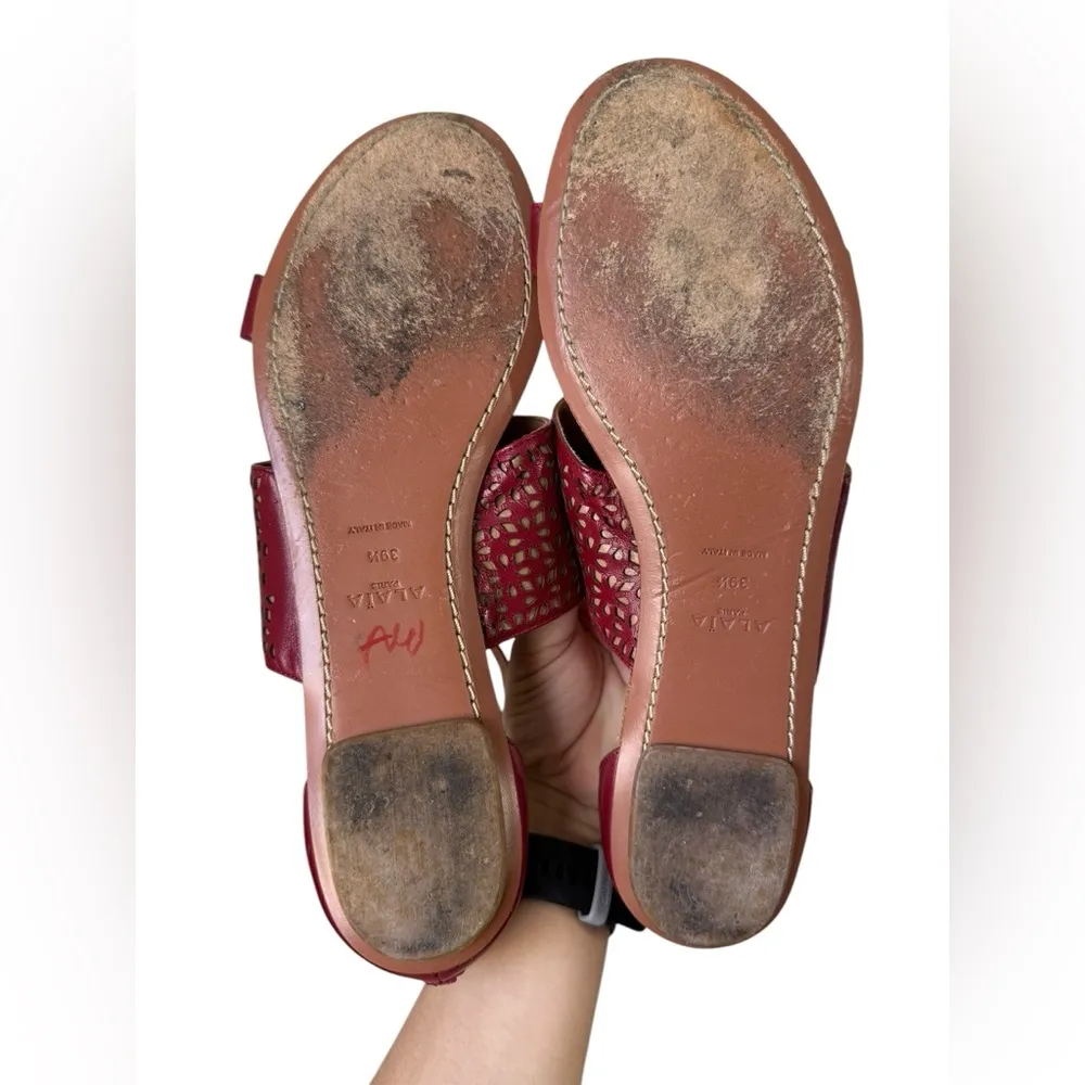 Alaia Gladiator Sandal Size US 9.5 Red - Image 9