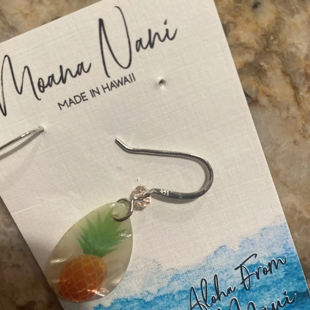 Moana Nano‎ .925 sterling earrings pineapple drop earrings made in Hawaii - Image 3