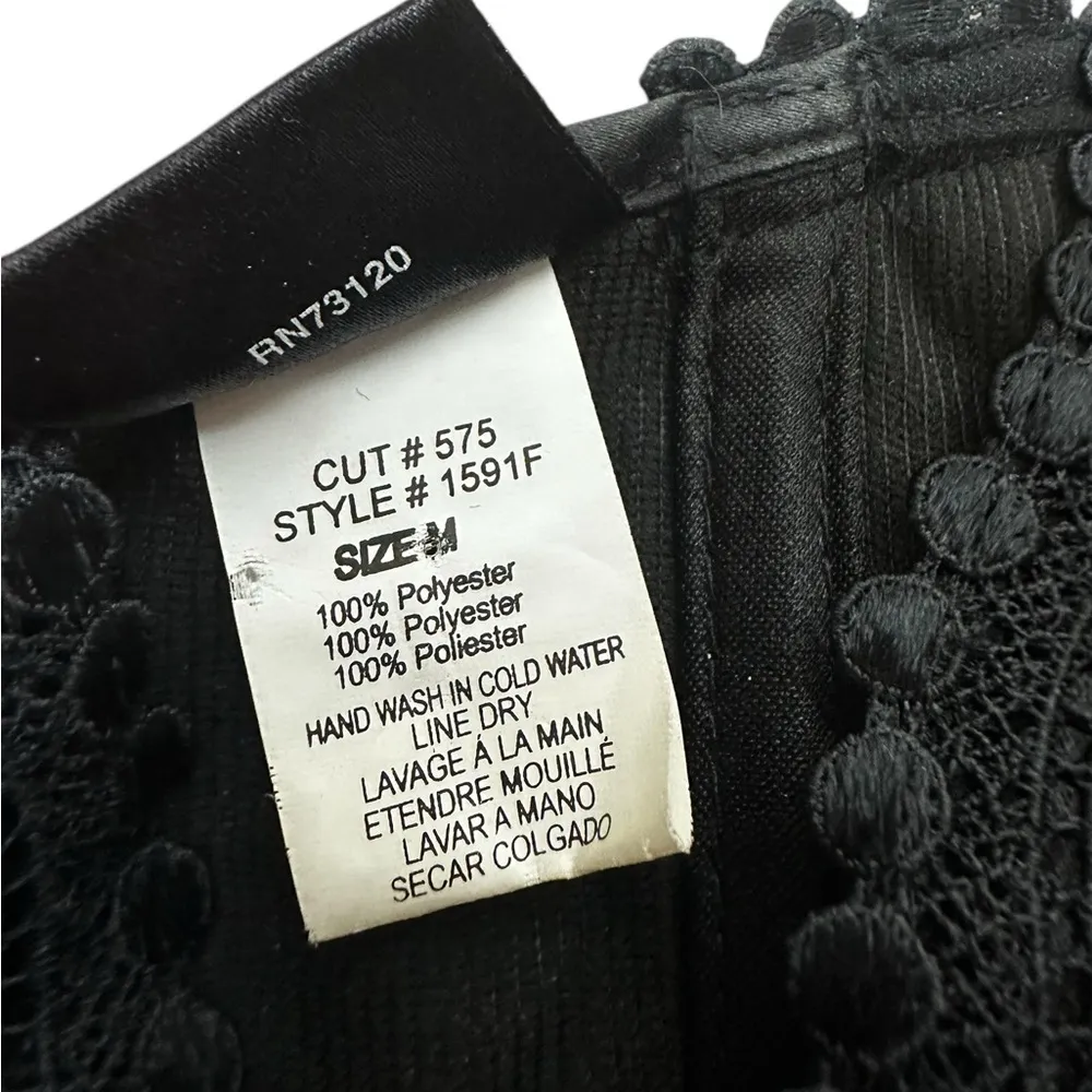 Vintage Frederick’s Of Hollywood Corset Top Boned Lace Up Goth Black Medium - Image 8