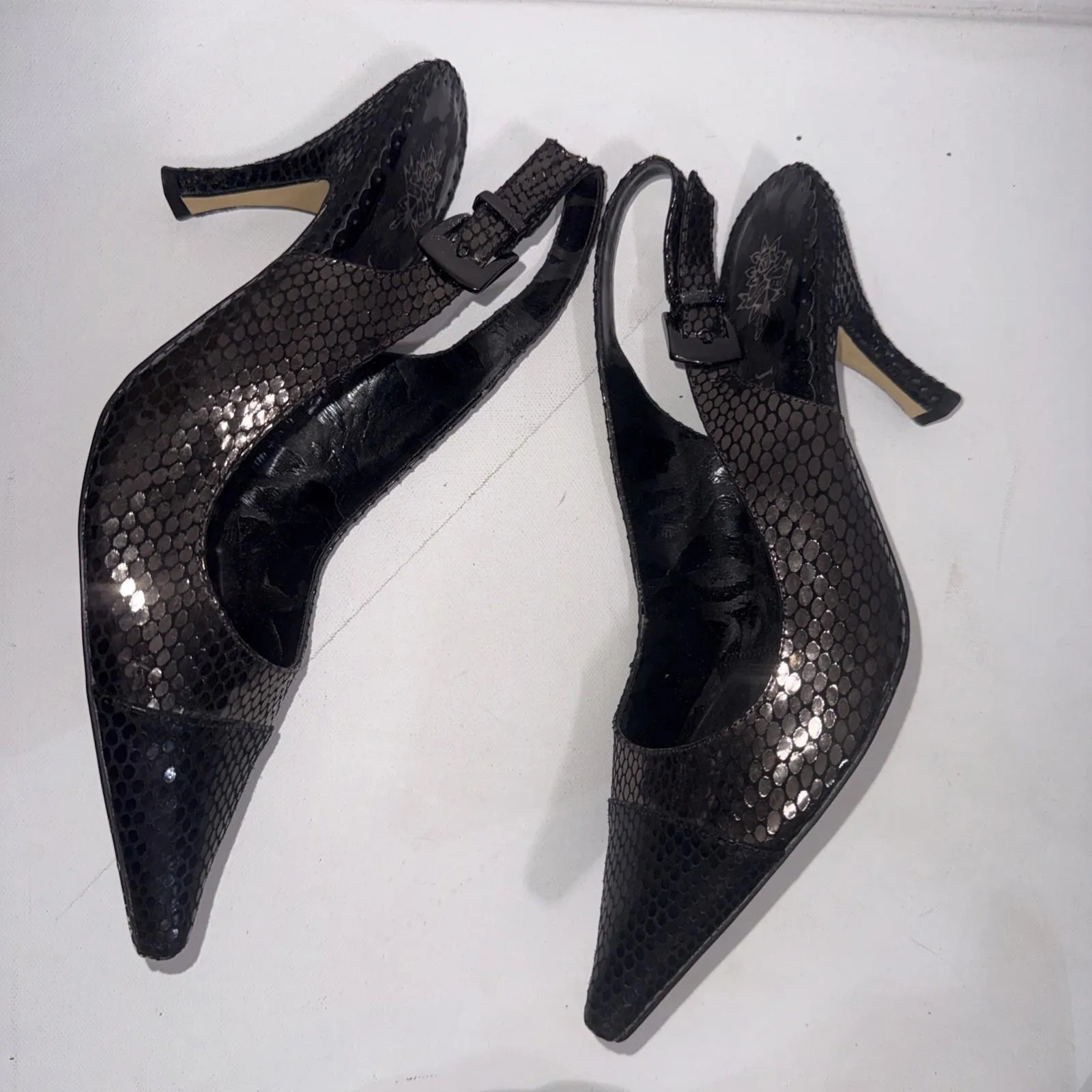 J. RENEE Casual Dress Black Point Heels Slingback Classy Timeless Shoes Size 8.5 - Image 5