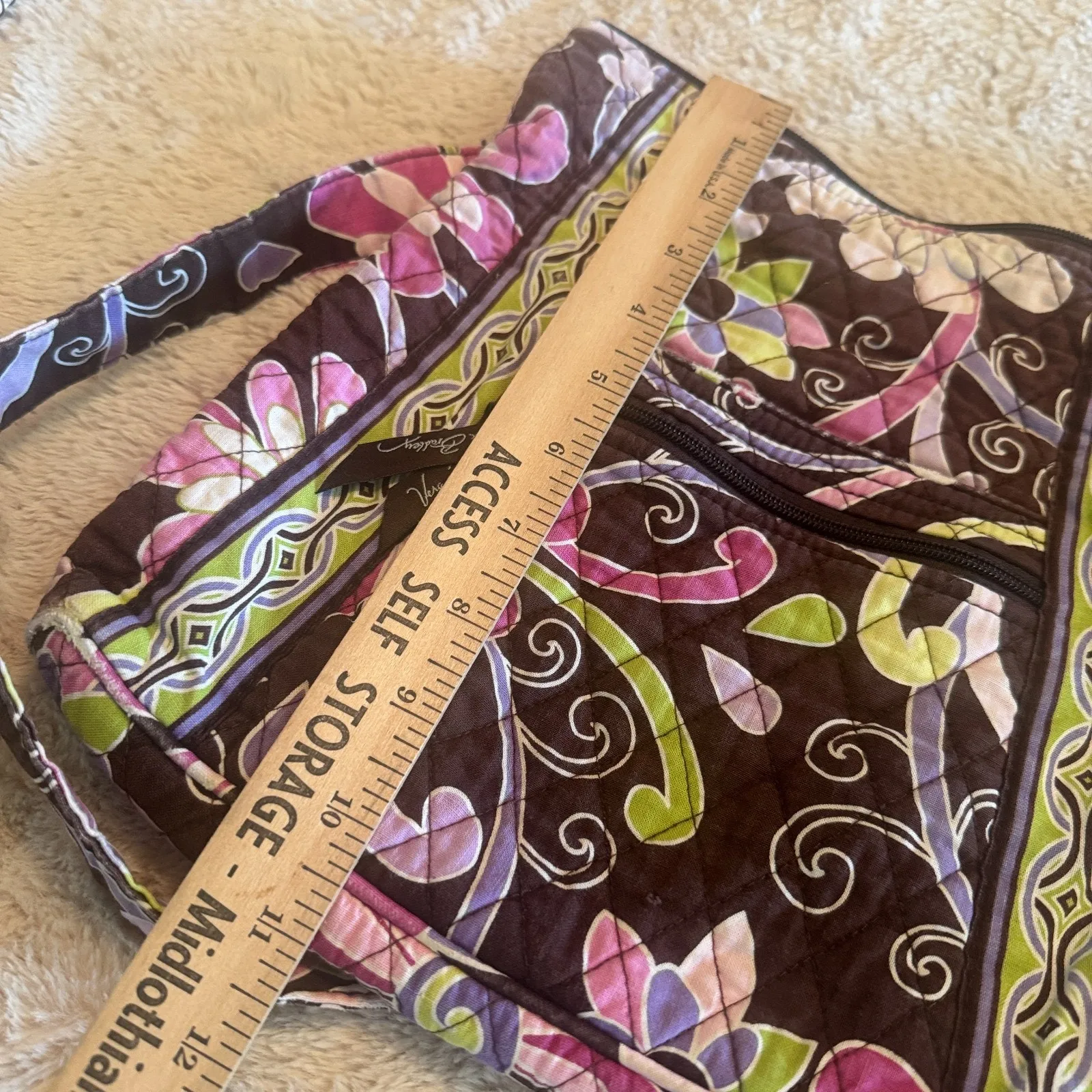 Vera Bradley Purple Punch Hipster Crossbody Quilted Bag organizer purse - Image 7