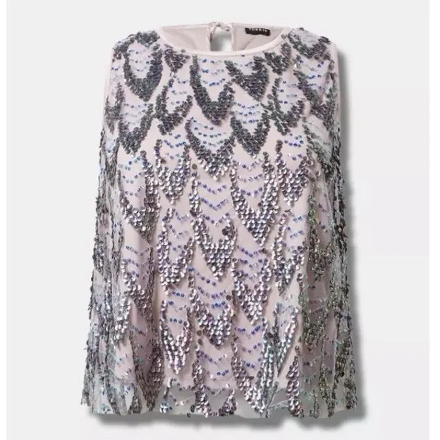 Torrid Pink Purple Sequin Shell Sleeveless Top Size 2X‎ Glam Concert Festival - Image 5