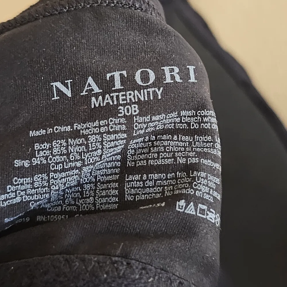 Natori Bliss Perfection 30B Maternity Bra Black Size undefined - Image 6