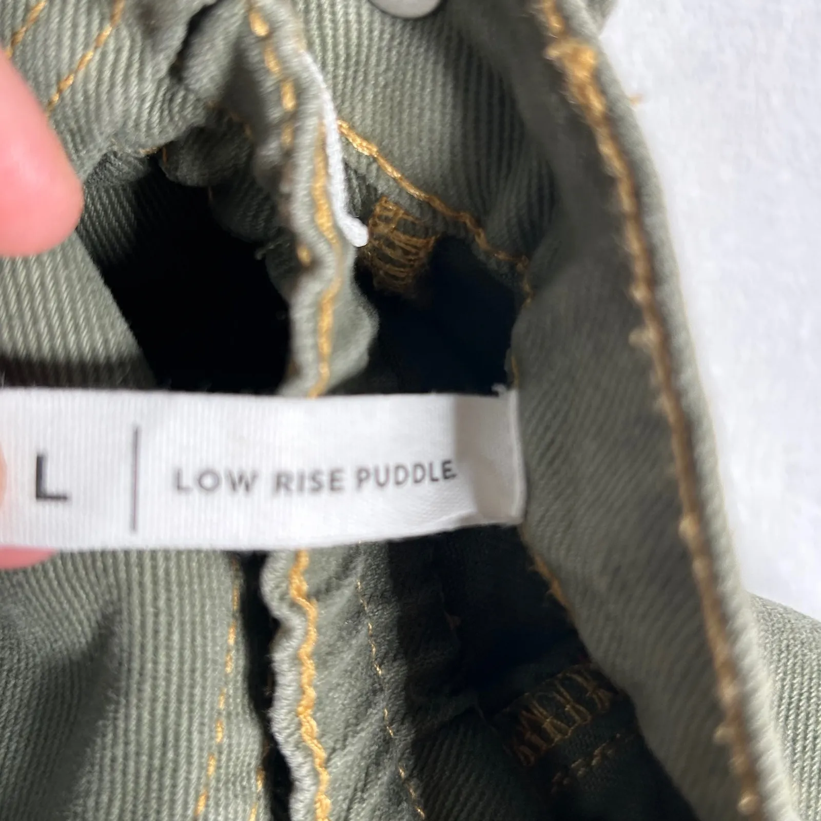 Pacsun Low Rise Puddle Cargo Pants Olive Green Women's Size L Wide Leg - Image 4