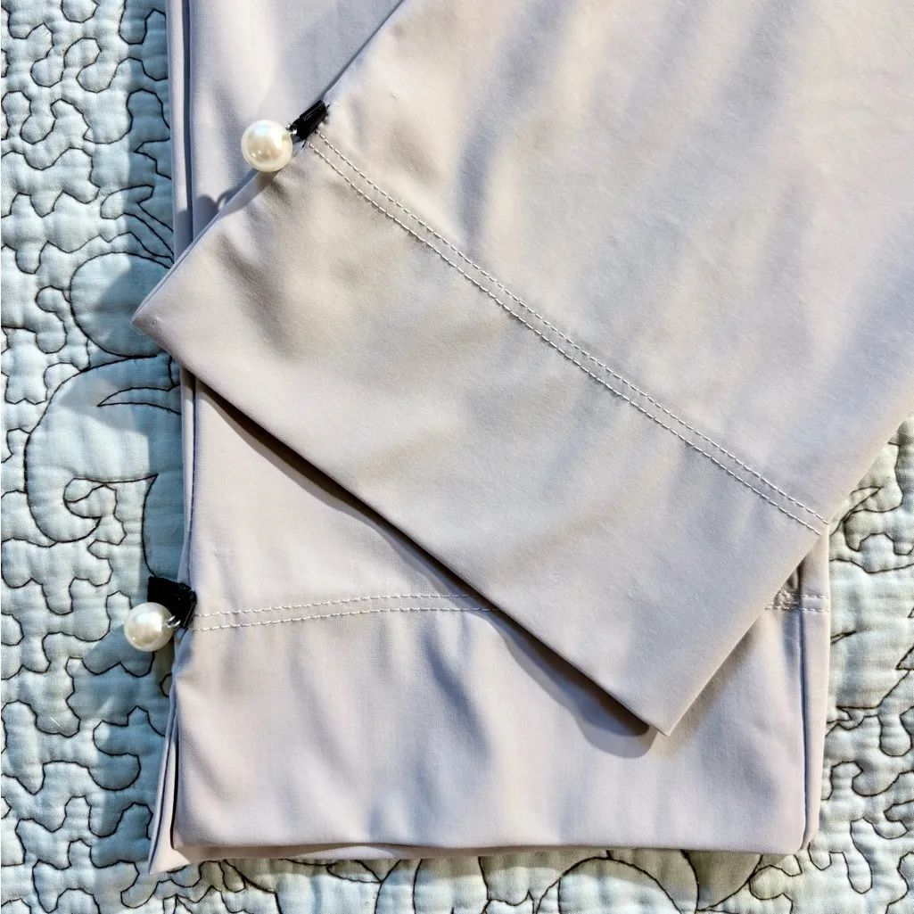 NWT I C by Connie K Pearl Detail Pull On Ankle Pants in Light Gray Sz Small🧡 - Image 5