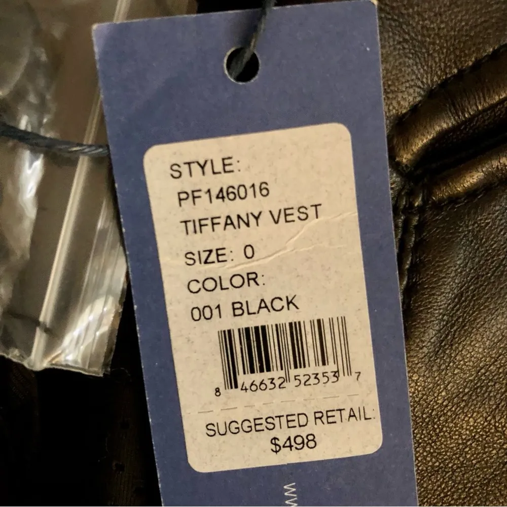 NWT  Tiffany Vest Genuine Leather Utility Moto Biker Grunge sz 0 - Image 7