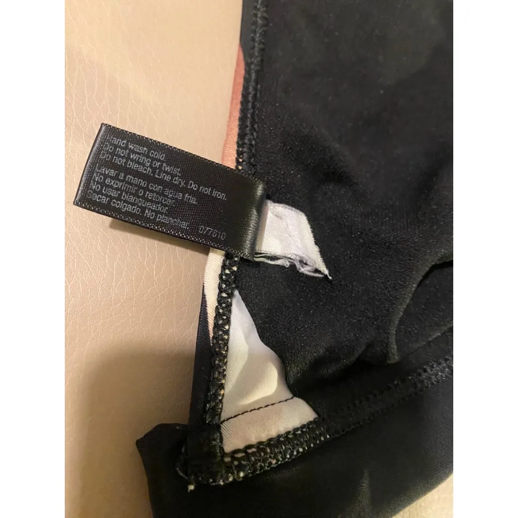 Ana Zebra Print Halter Bikini Top Size 8 Adjustable Ties Women's Swimwear Black - Image 4