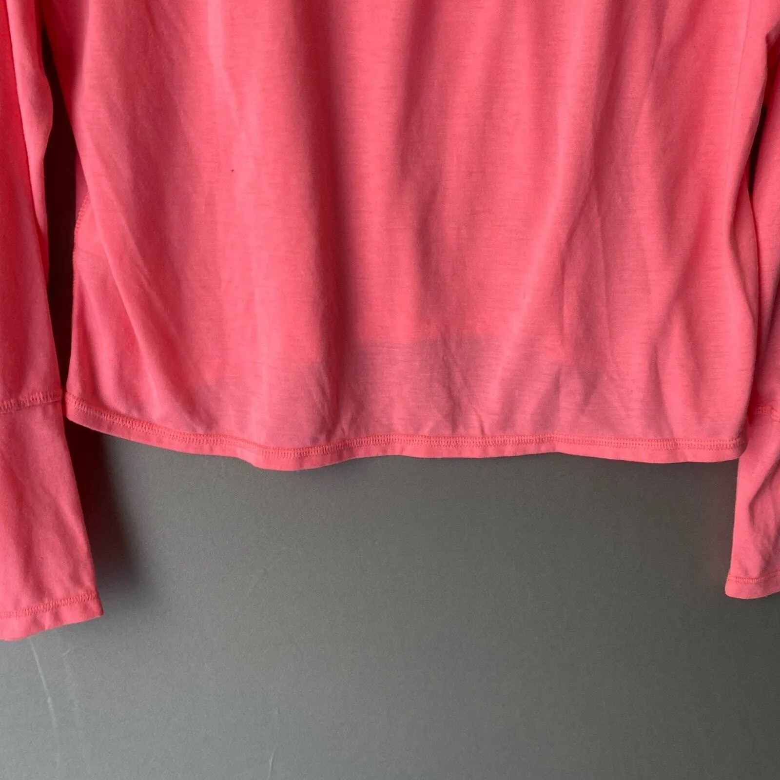 Calvin Klein Performance sz M Coral Cropped Hoodie Long Sleeve Athletic Work out - Image 7