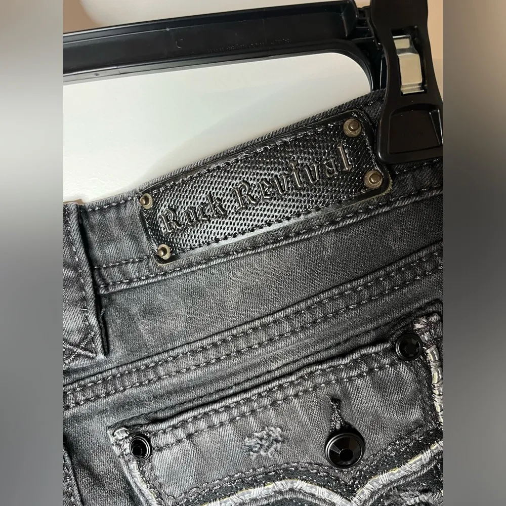 Rock Revival Shorts Color Paolina H200 Black Wash Grunge Crystal GothSz 29 Short - Image 10