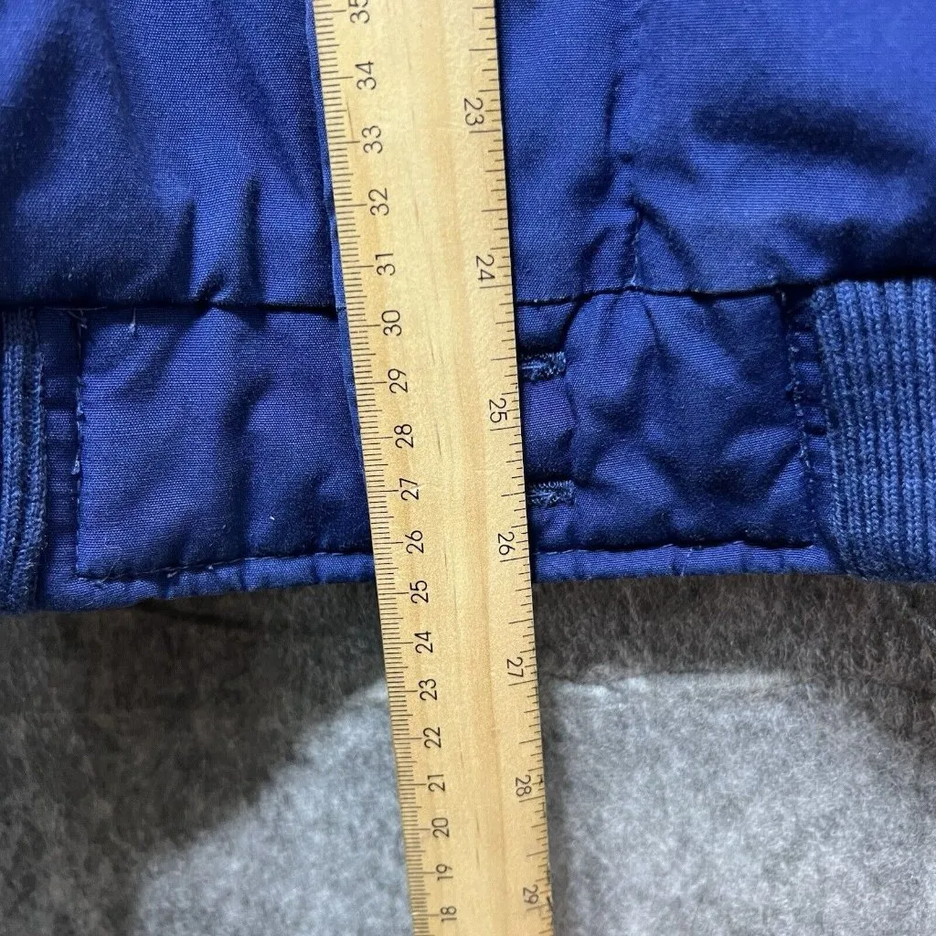 Vintage 90s Bomber‎ Jacket Mens Large Blue Wear Me Out Zip Up - Image 2