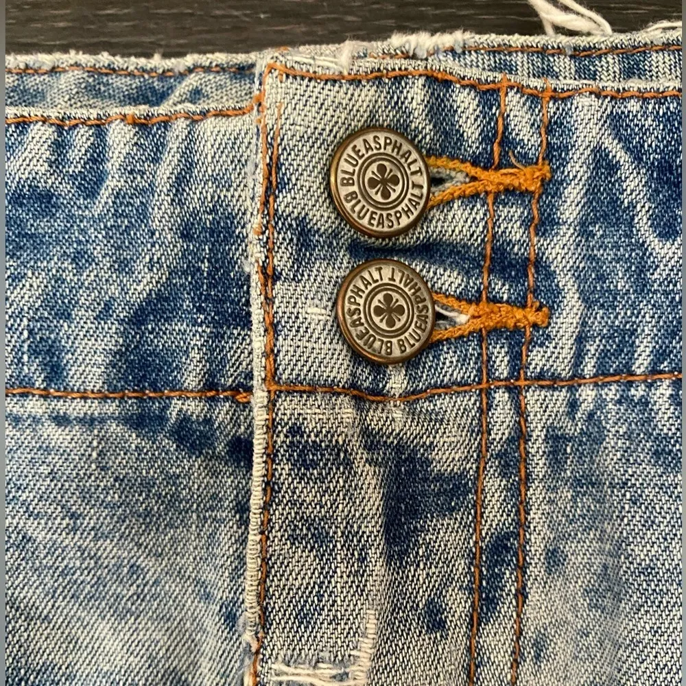 Y2K Vintage BLUE ASPHALT Wet Seal Denim Destroyed Mini Skirt 5 Size undefined - Image 5