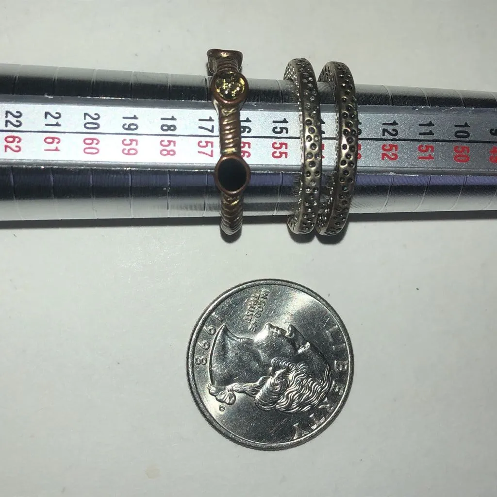 Elegant Aged Metal Stacked Boho Ring Set - Image 7