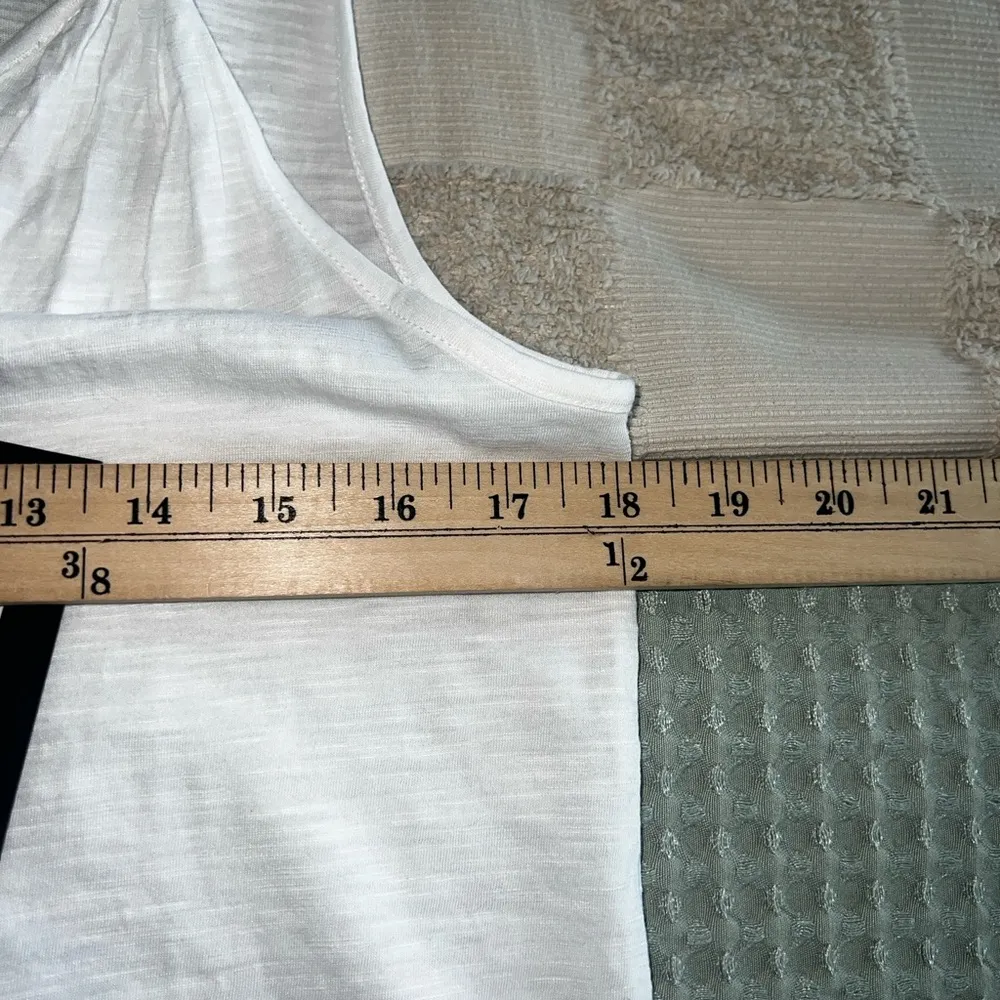 NWT PAIGE Rylan double V-neck tank with knot straps in white cotton/modal jersey - Image 5