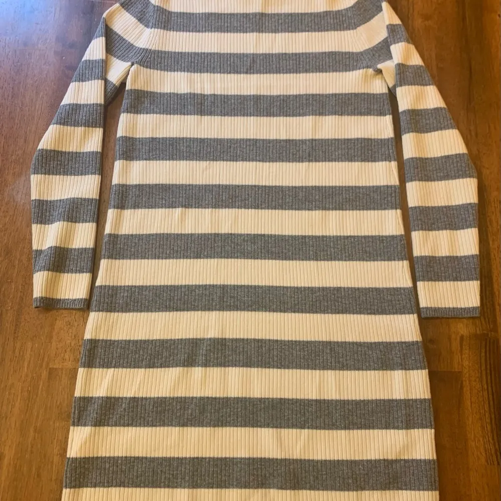 J. Crew NWT sweater dress Small cream/white stripe turtleneck soft casua… - Image 7