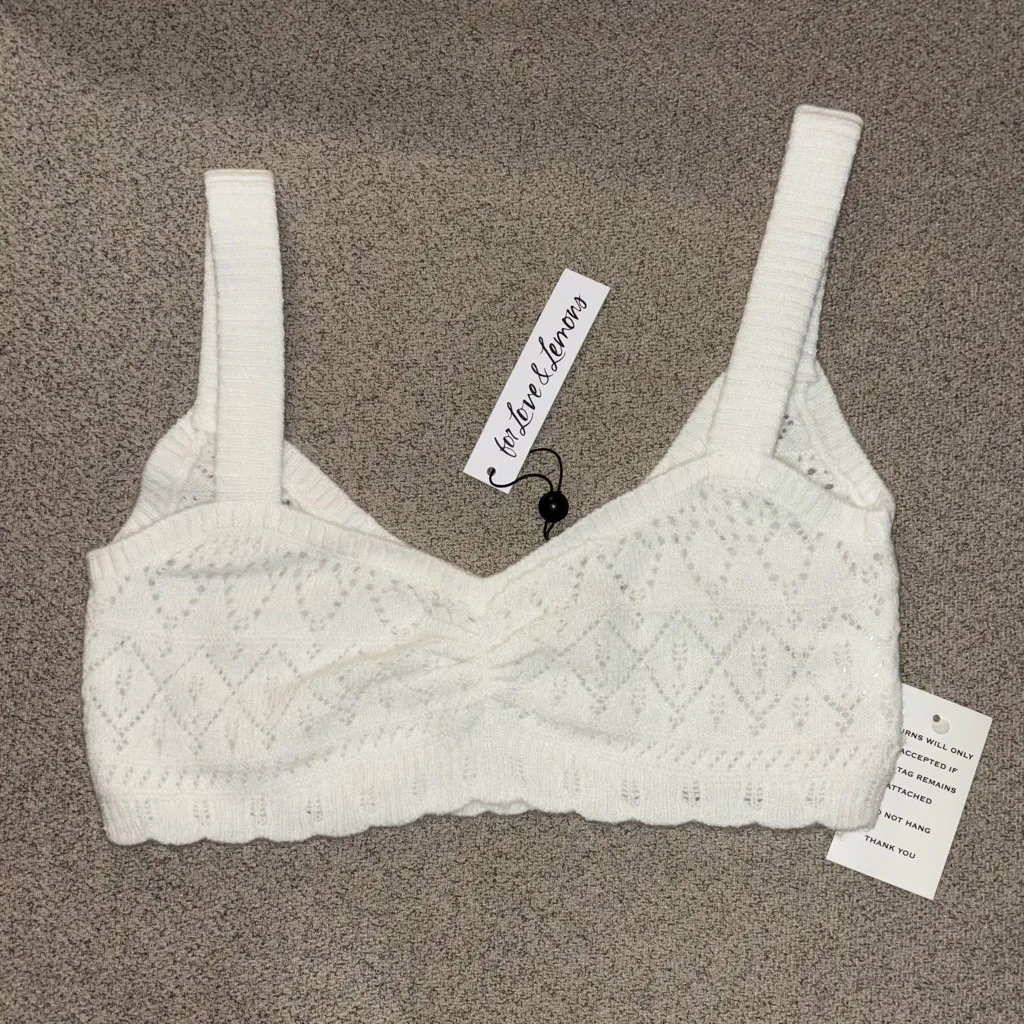 For Love & Lemons Blanca Crochet Bra Top Size 1X NWT - Image 5