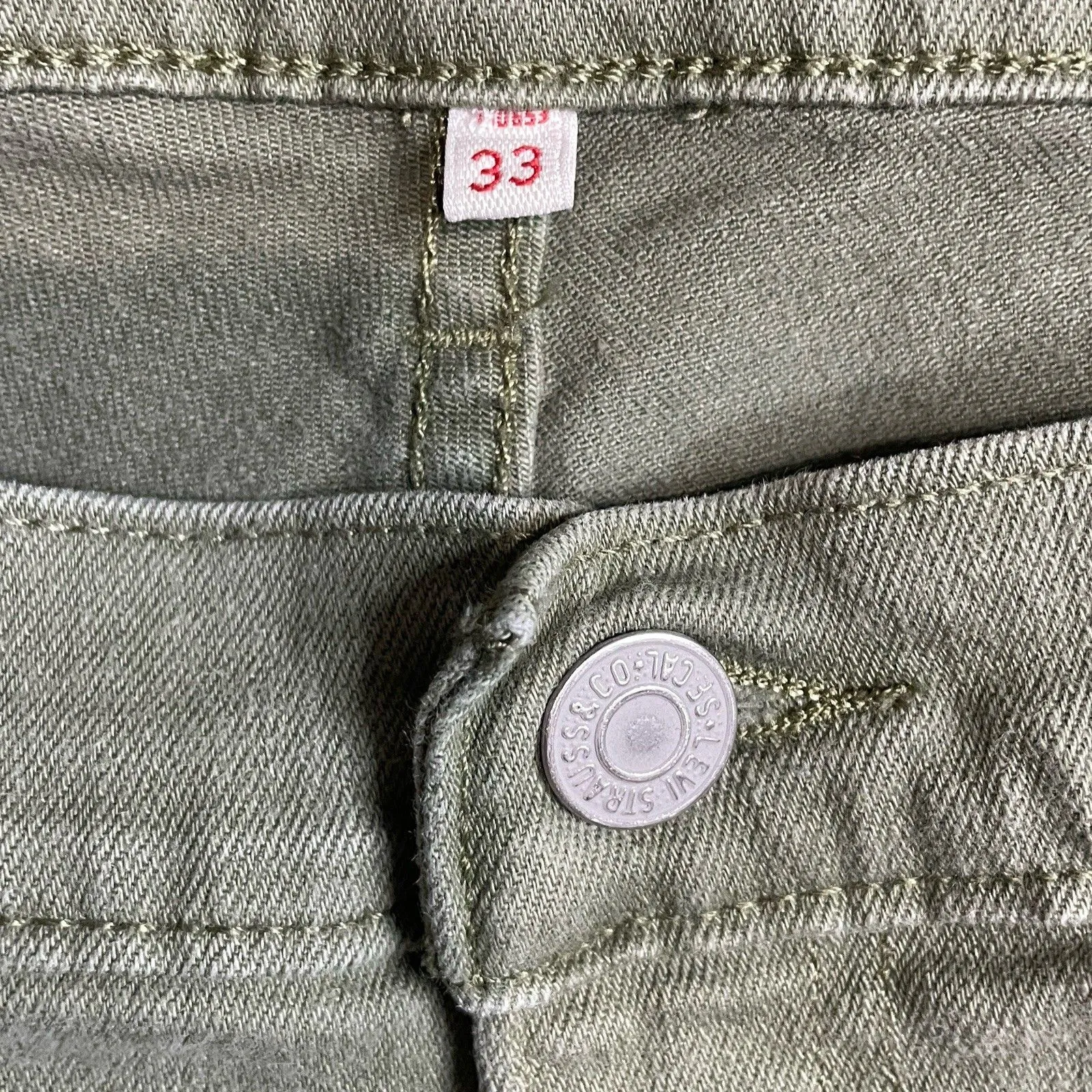 Levis Jeans Womens 33 Green Denim Capri Crop Stretch Casual Classic - Image 4