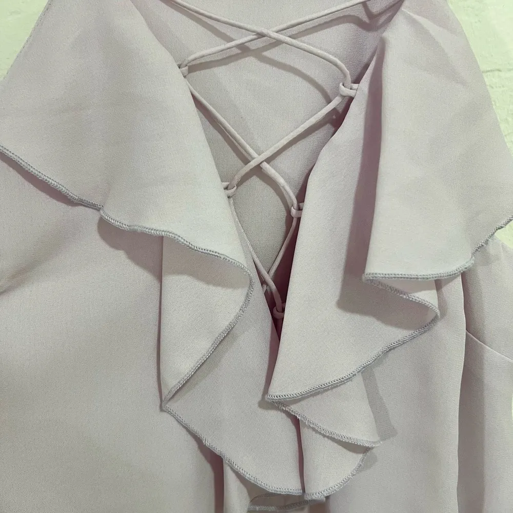 WAYF Lilac Purple Ruffle Lace Up Tank Top Size Small New - Image 4