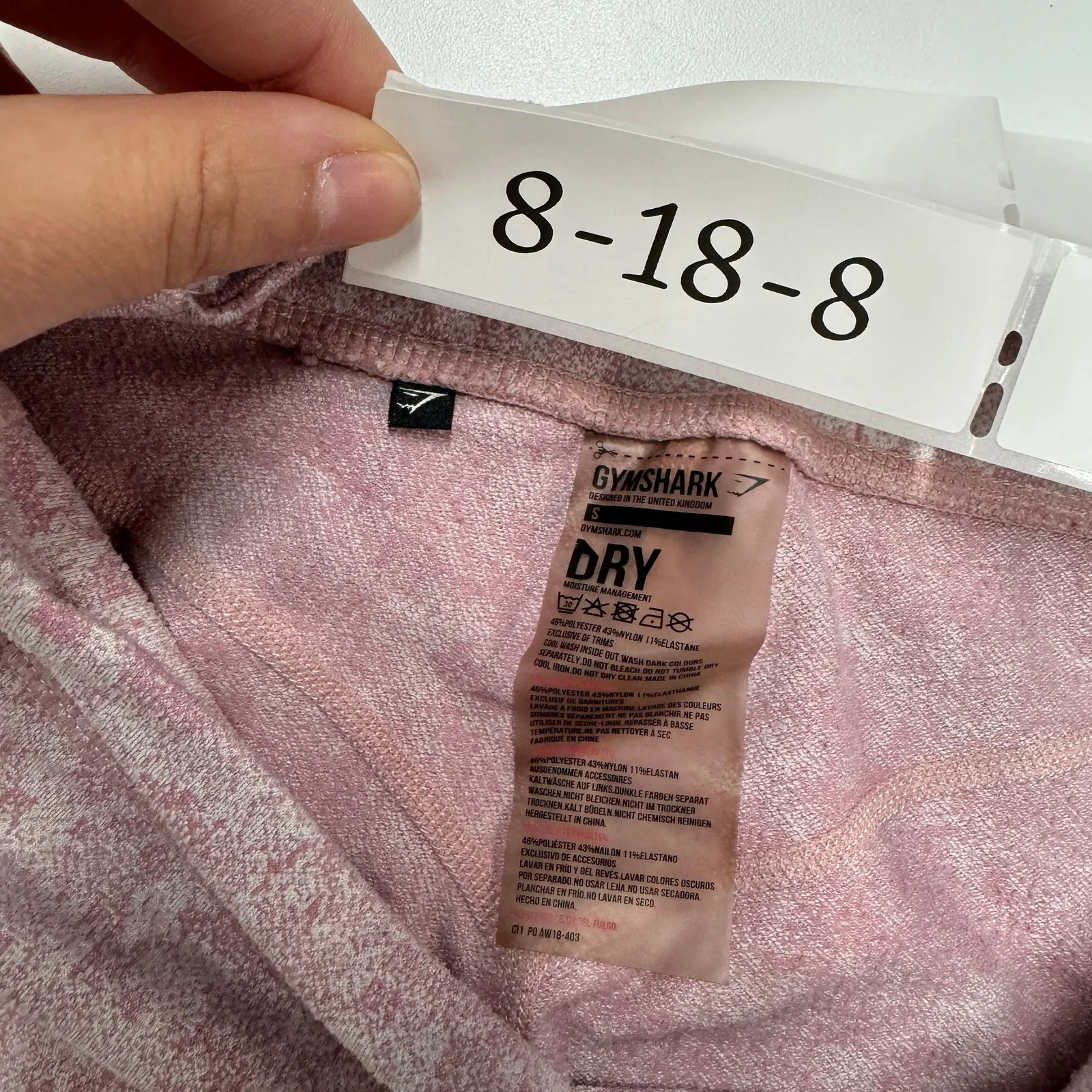 Gymshark  Leggings Womens Small Pink Moroccan Brick Marl Fleur Training‎ Quickdry - Image 4