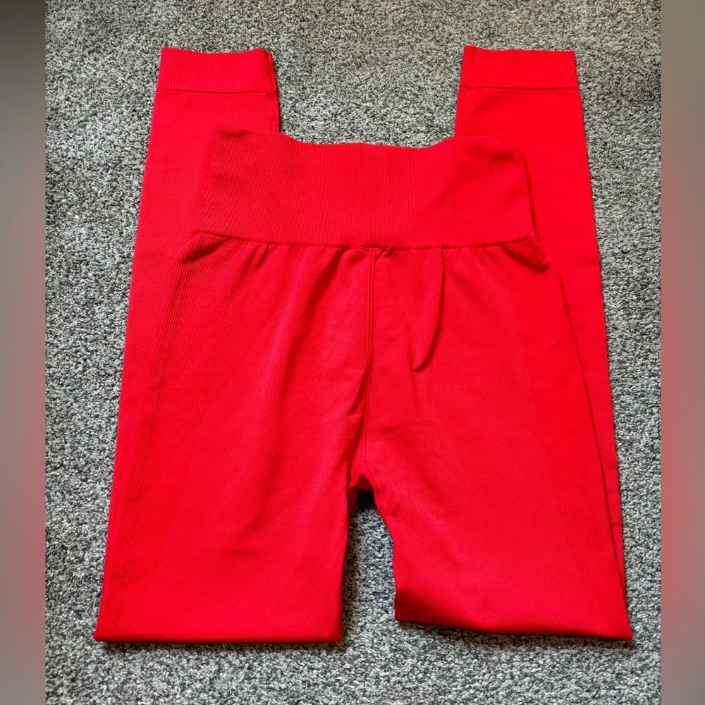 Revolve Weworewhat Red Seamless Leggings - Image 4