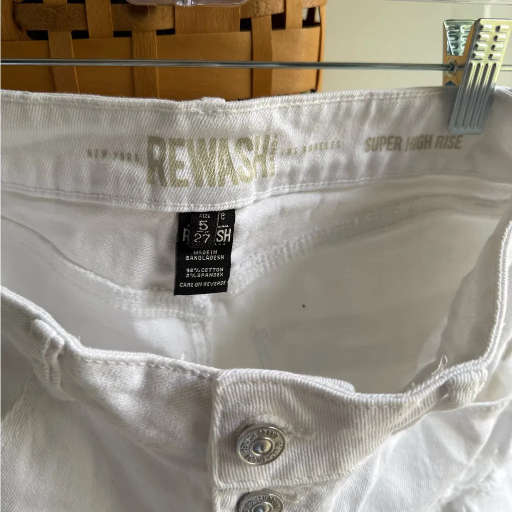 Rewash Bright White Denim Shorts - Image 4