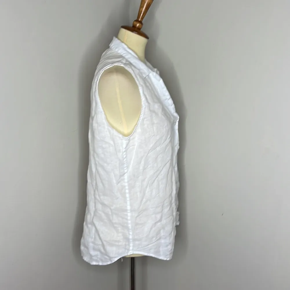 Equipment‎ 100% linen sleeveless button down size M - Image 5