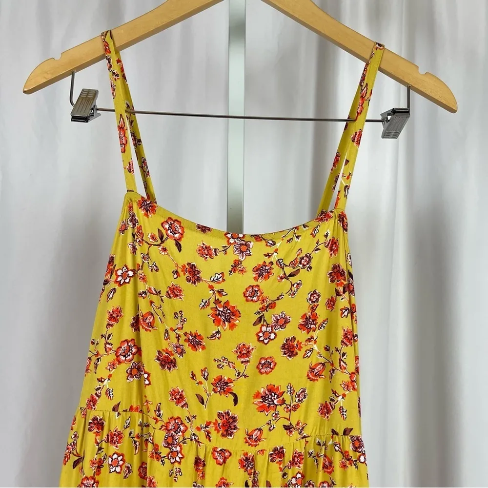 Old Navy Medium Floral Ruffle Boho Swing Tiered Dress Summer Cottagecore Pockets - Image 3