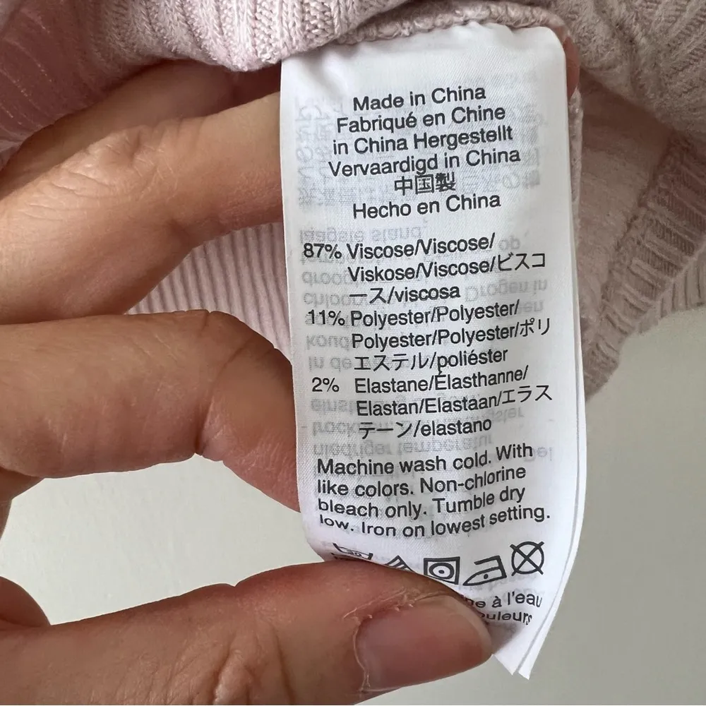 j. crew Ribbed bateau neckline T-shirt in Light Pink Blush Size XXS EUC - Image 3