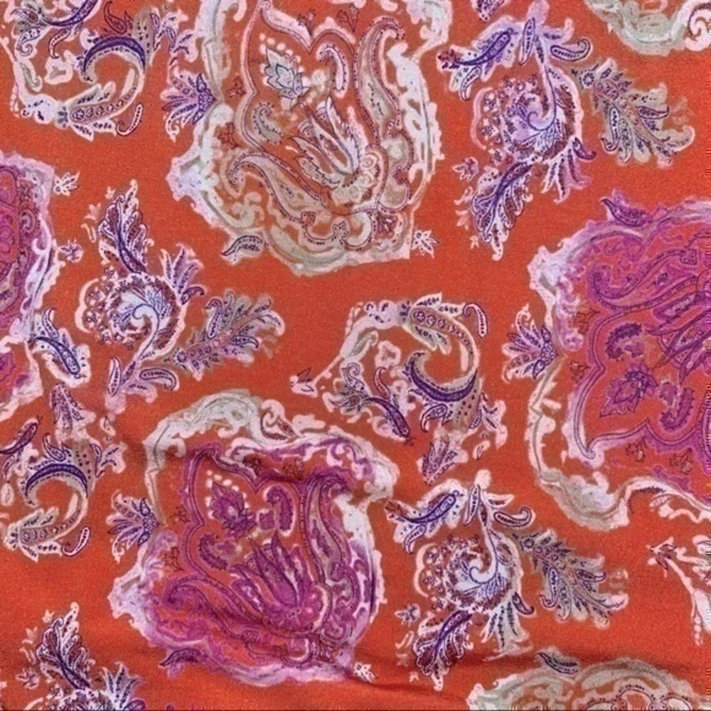 Etro Women’s Size 40 4 Orange Pink Paisley Surplice Cinched Waist Flowy Dress - Image 9