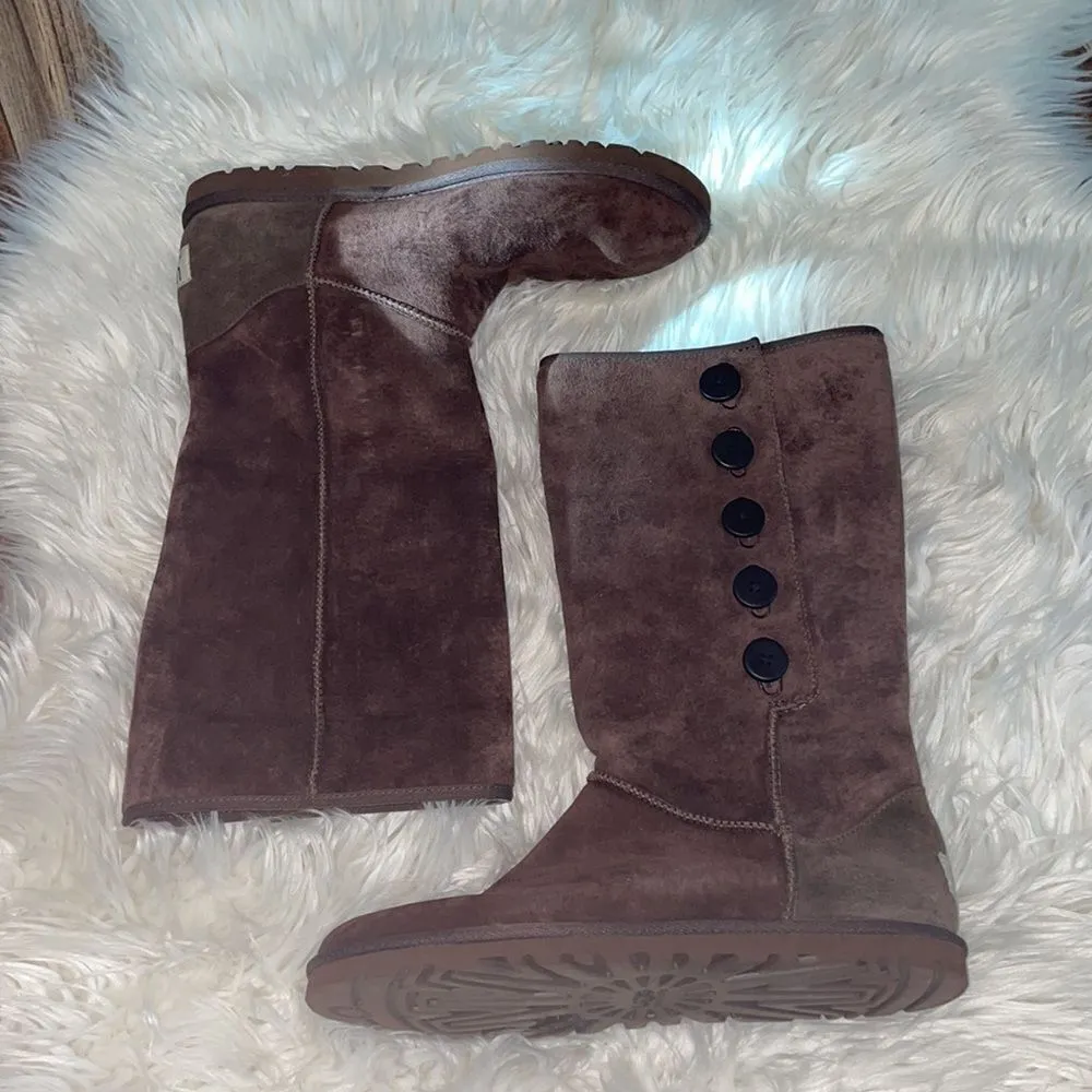 UGG Lo Pro Mid Calf Button Boot - Chocolate Brown - Image 2