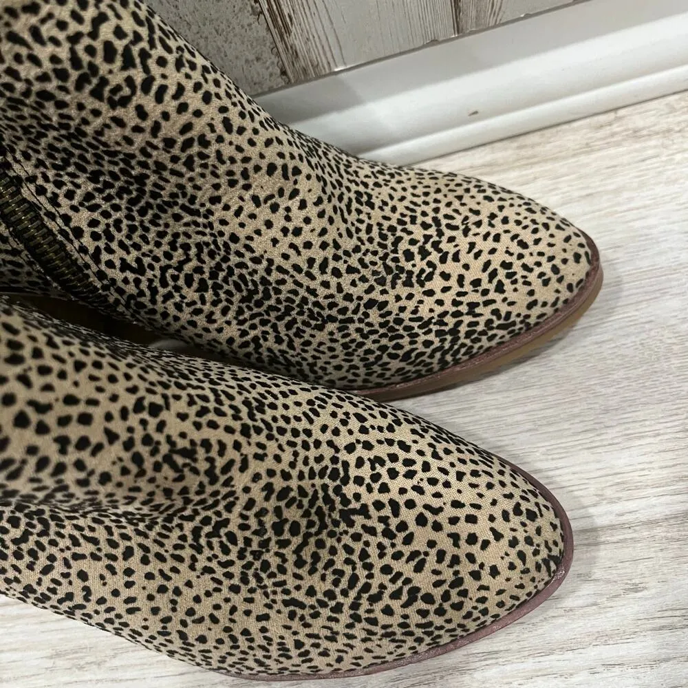 MIA Erik Spotted Animal Print Block Heeled Booties Women’s Size 6 WIDE - Image 3