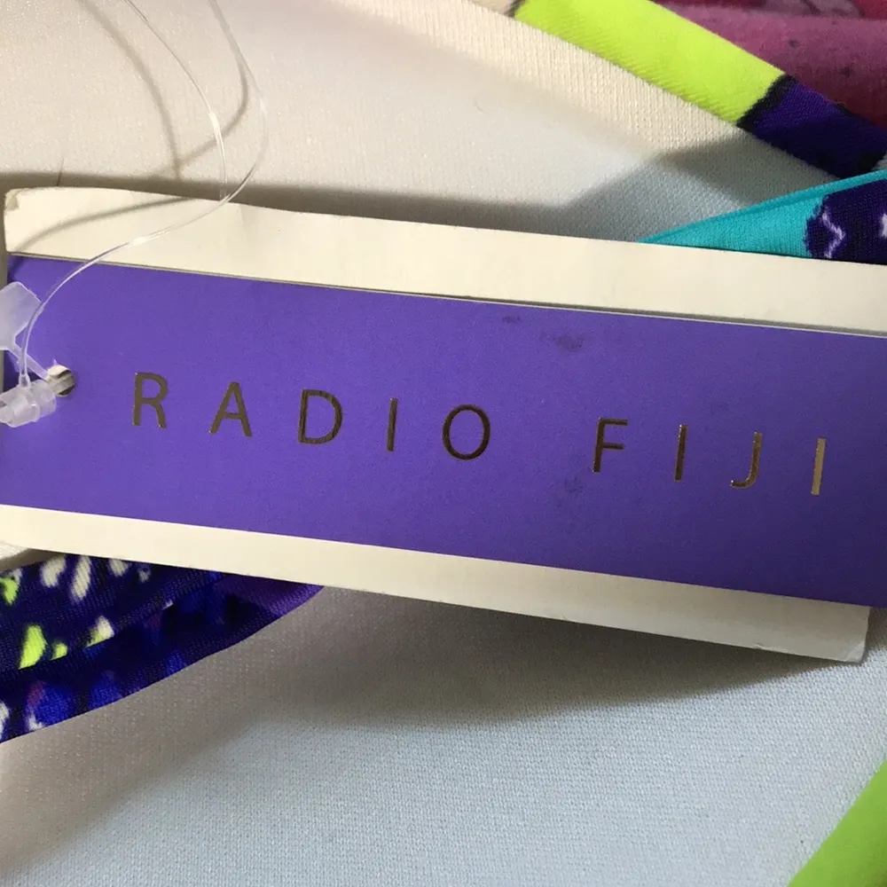 Radio Fiji Zola Halter Bikini Swim Top Multi Color Print Sz M NWT Size M - Image 5