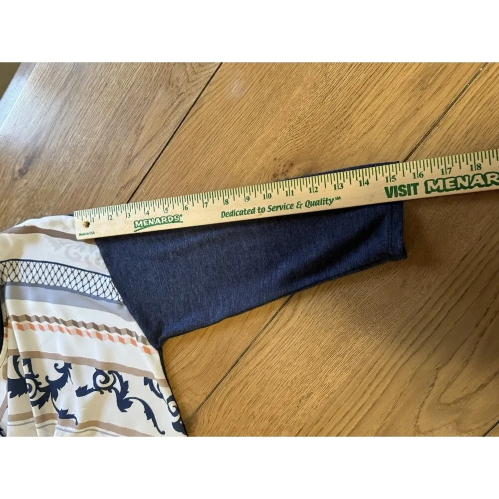 Chicos Zenergy Women Top Size 1 Abstract Lightweight  Artsy Colorful Preppy City - Image 13