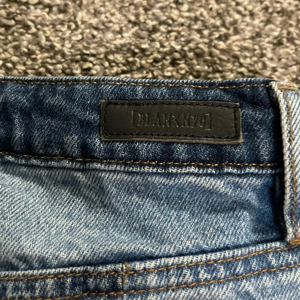 Blank NYC The Baxer blue Fray Hem Barrel Leg Jeans with back pockets removed 25 - Image 14