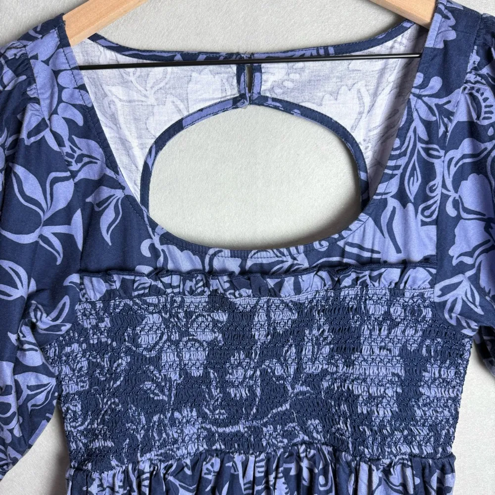 Free People Women’s Dear Delilah Mini Dress Blue Floral Vacation Size L New - Image 6