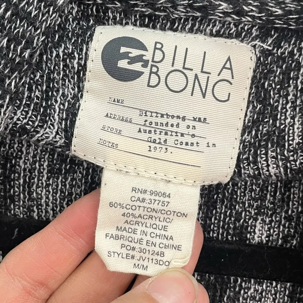 Billabong Black White Knitted Cardigan - Medium - Image 10
