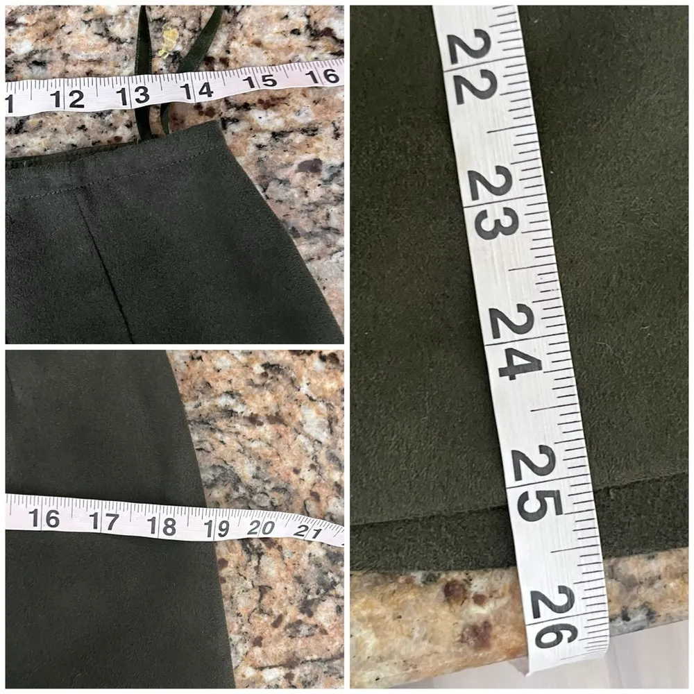 INC Vintage Y2K Green Suede Midi Skirt Women 8 Forest Fairy Coquette Cottegecore - Image 4