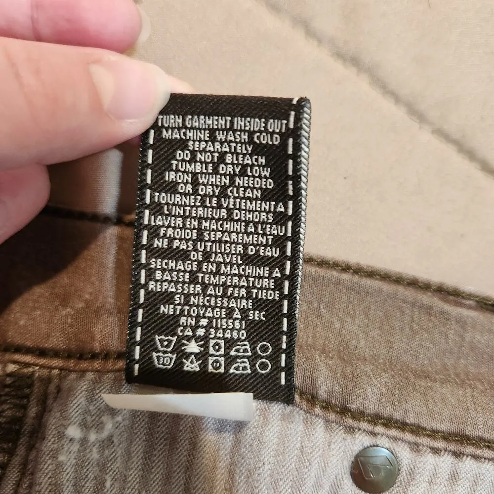 Y2K 7 For All Mankind Slim Fit Pants Ankle Zip Retro Skinny Leg Brown Size 29 - Image 10