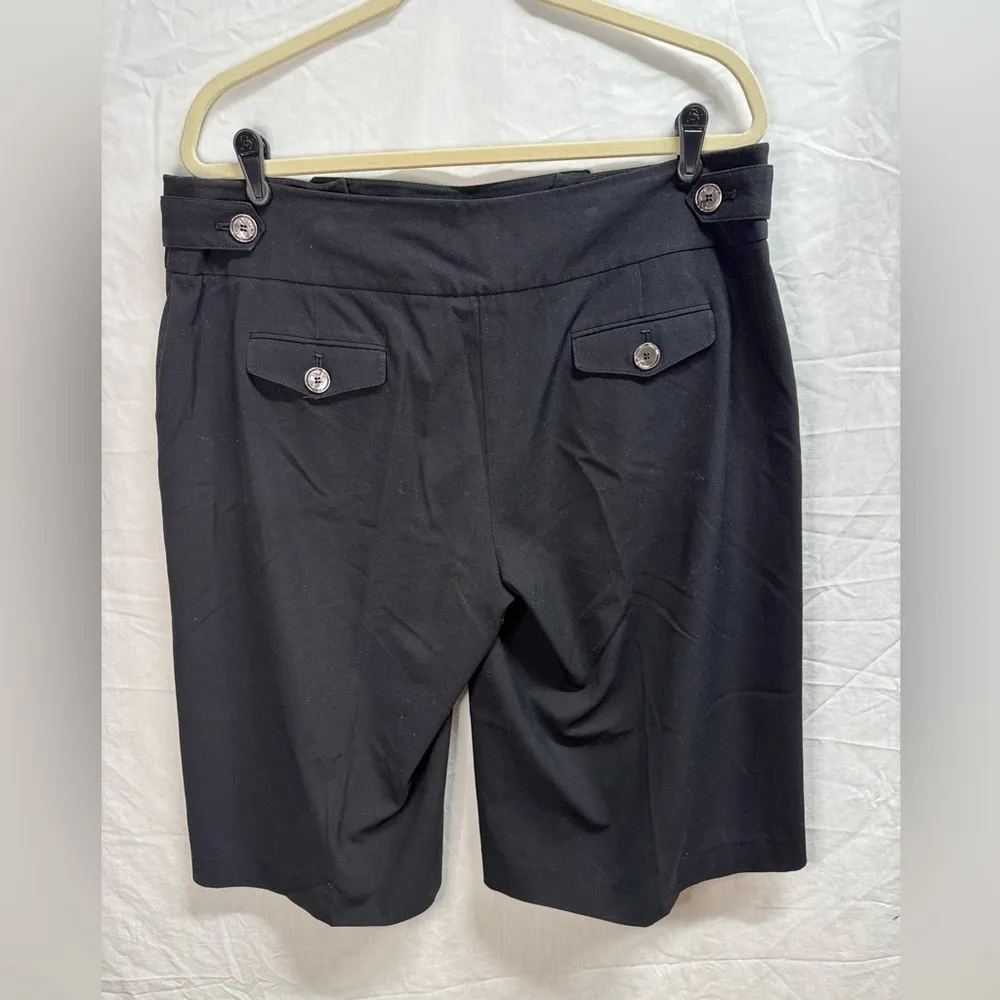 Grace Elements | High Button Waist Black Gaucho Shorts | Size 14W - Image 3