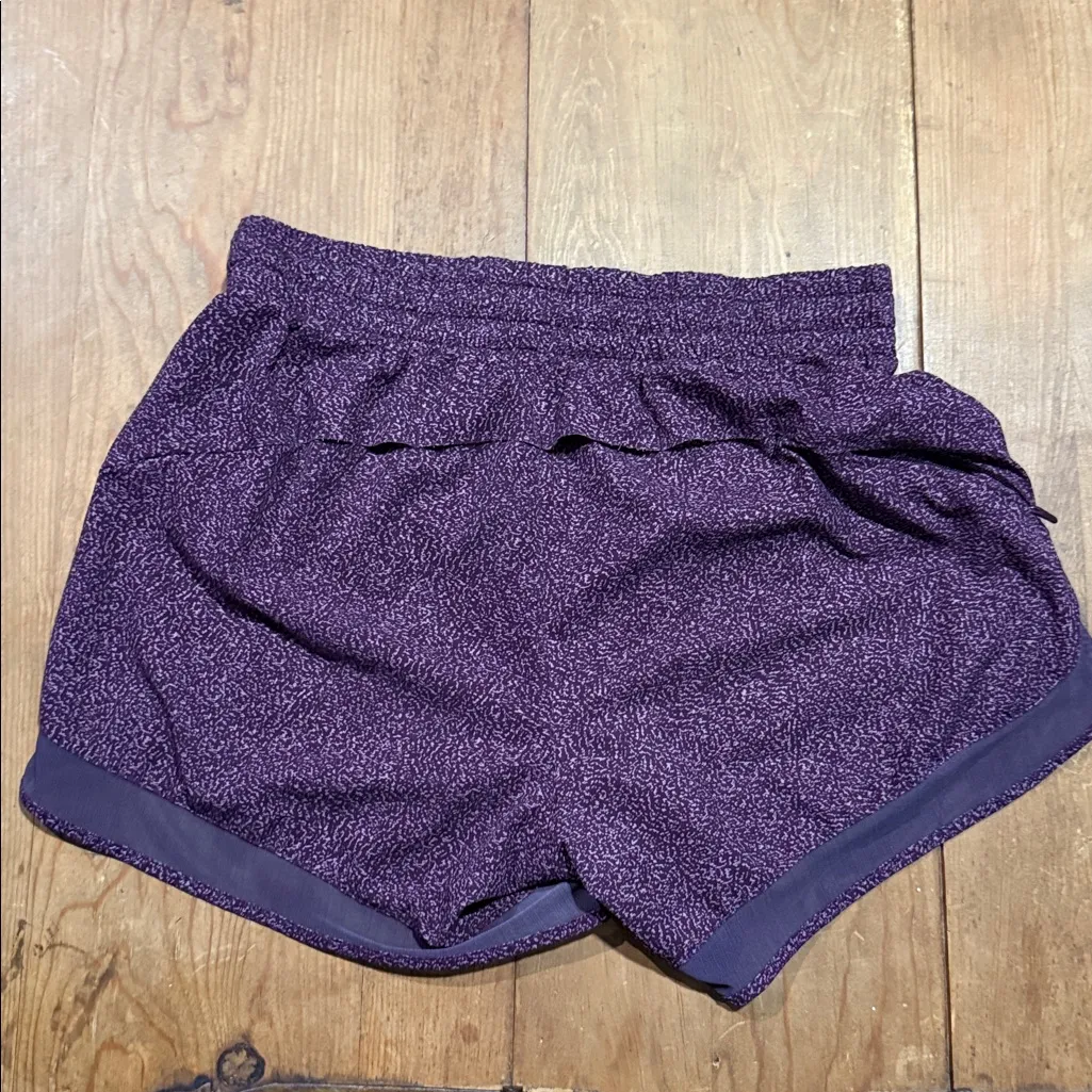 ATHLETA PRINTED MESH RACER RUN SHORTS 4” VIOLET STATIC SZ XS - Image 10