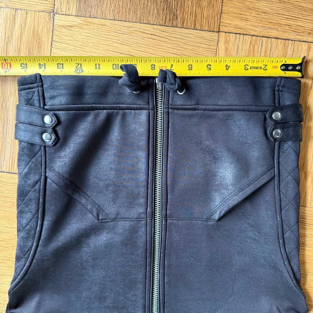 The Kooples Black Moto Fleece Jacket w/ Leather Effect Size XS - Image 12