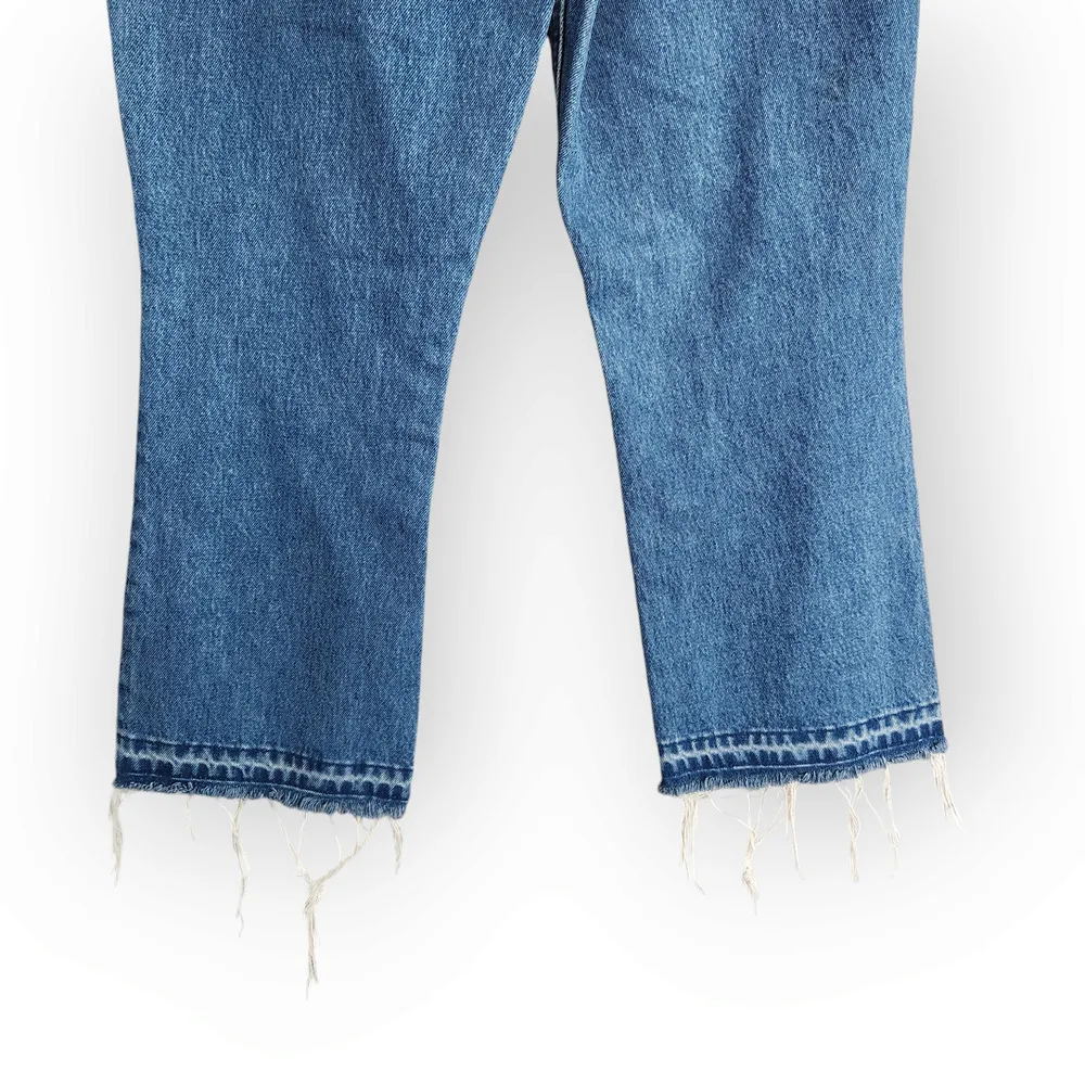 Free People Mid Wash High Waisted Cropped Kick Boot Cut Jeans 29 - Image 6