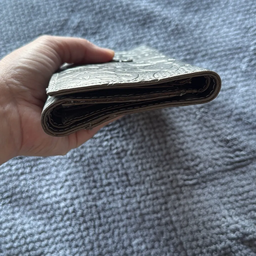 Patricia Nash Silver Embossed Leather Tri-Fold Wallet with Card Slots - Image 10