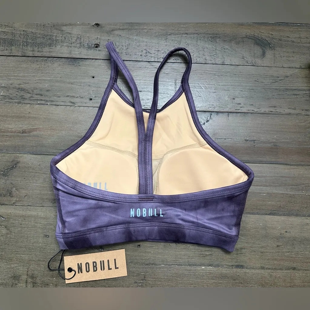 NWT NOBULL Women's Tie Dye High-Neck Sports Bra - XS - Nightshade & Plum - Image 4