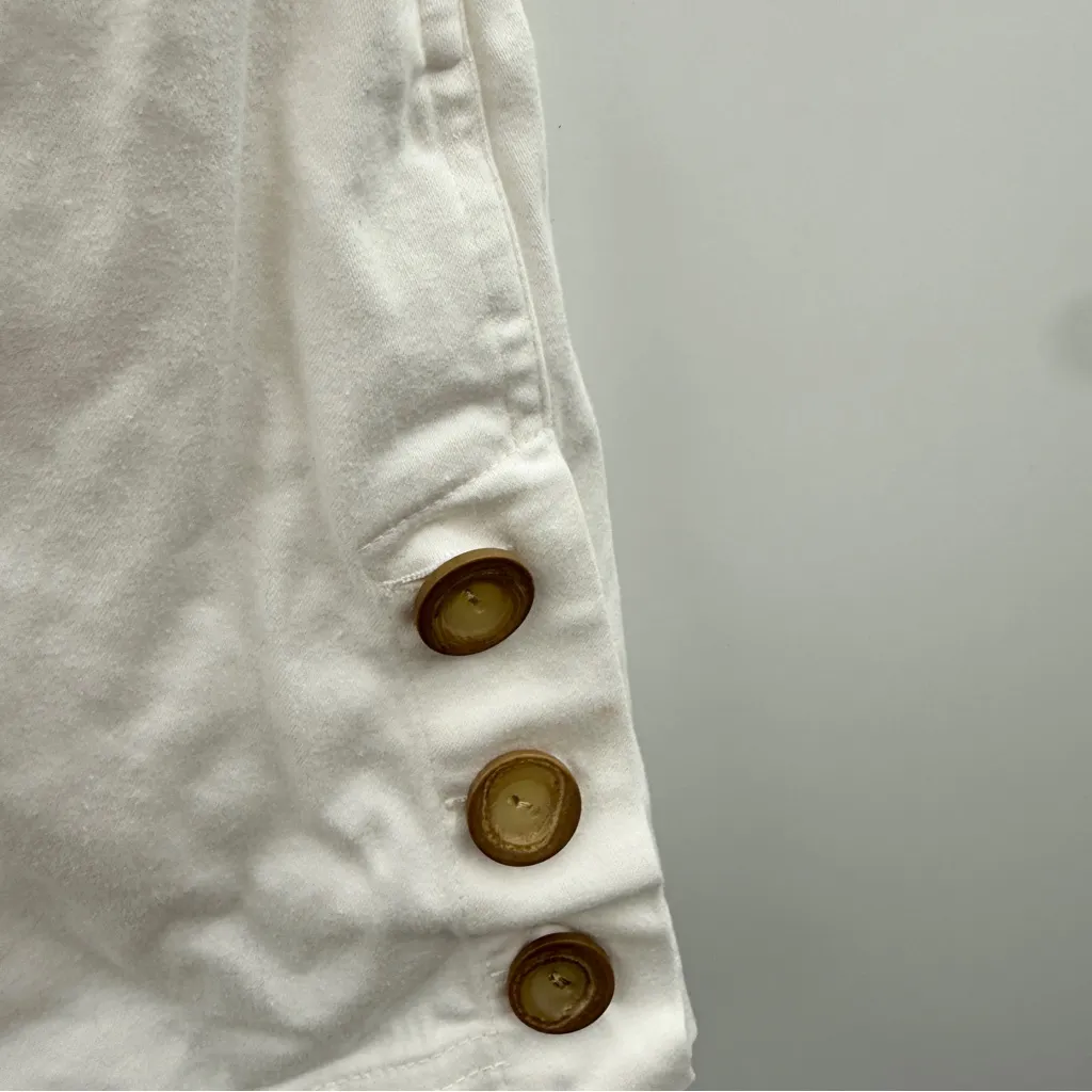 AMUR Beba White‎ Mini Dress Women’s Size 4 Asymmetric Ruffle Hem Button Front White - Image 7