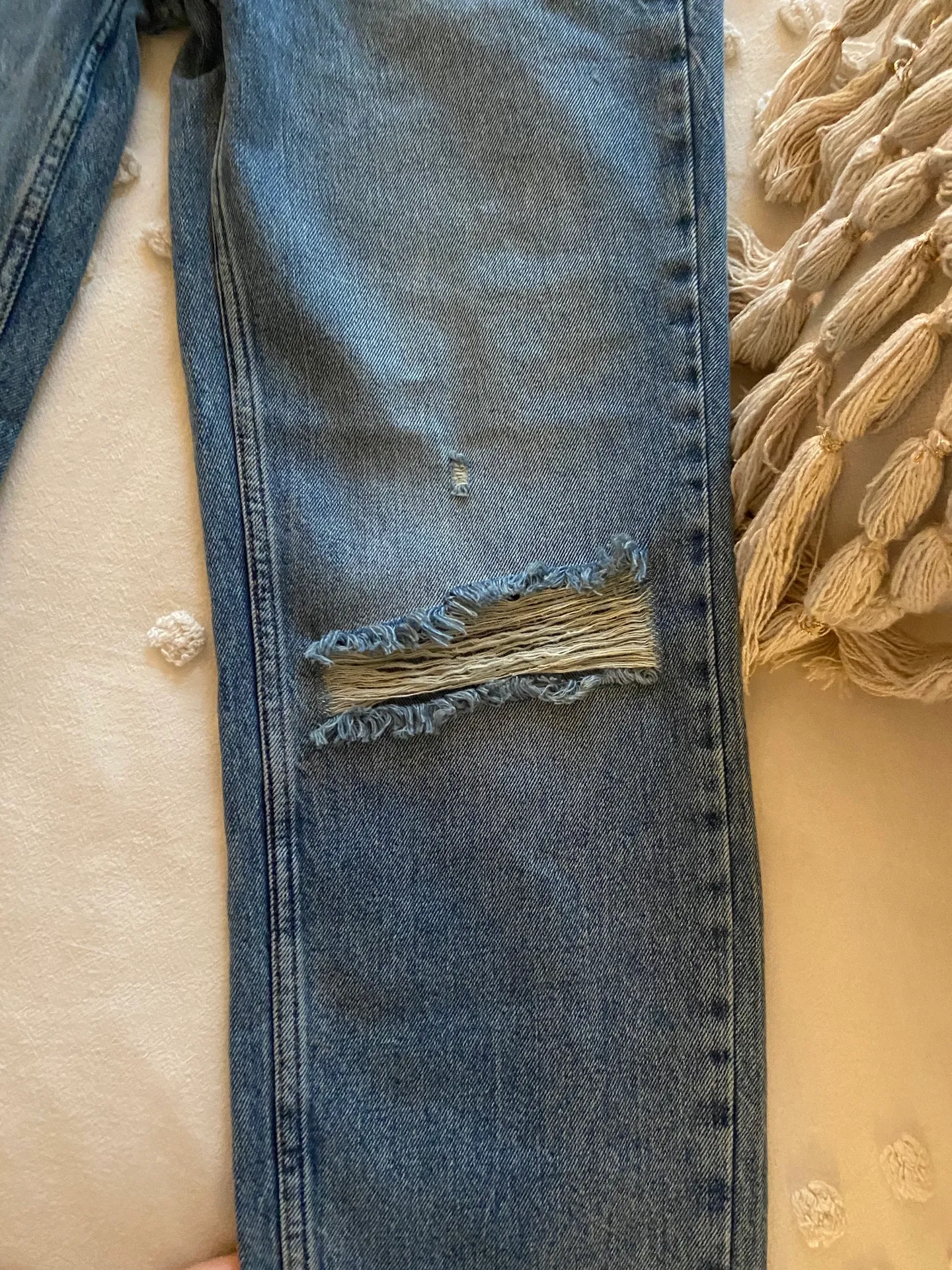 Free People Distressed Straight Jeans  - Image 7
